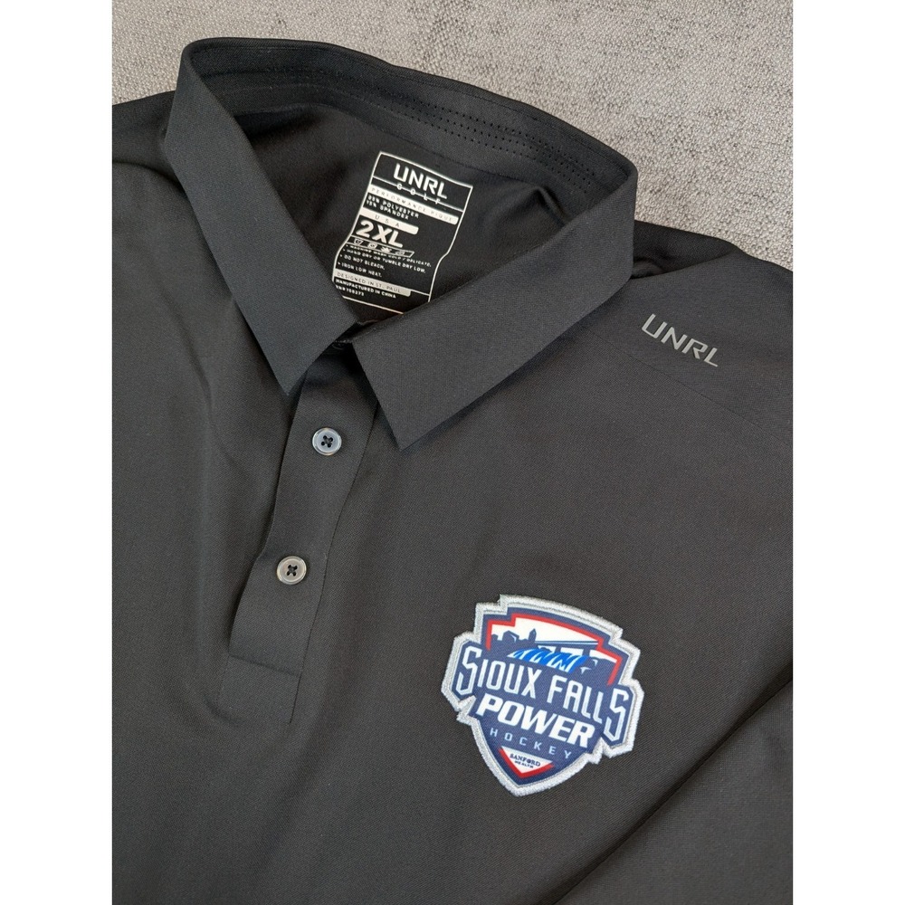 UNRL Golf Polo Shirt Mens 2XL Black Short Sleeve Performance Pique Athletic Logo